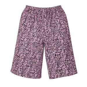 Purple Abstract Print Elastic Waist‎ Flowy Shorts